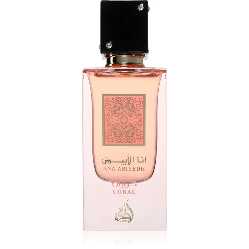 Ana Abiyedh Coral parfumfles met zwarte dop en gouden design