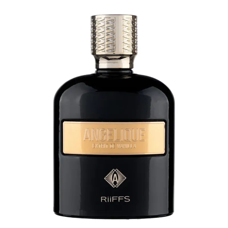 Zwart en goud parfumfles voor Angelique Extrait de Vanilla geurproduct