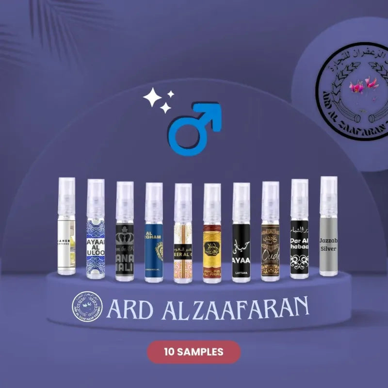 Tien geurmonsters van Ard Al Zaafaran Top 10 Sample Set met verkochte parfums