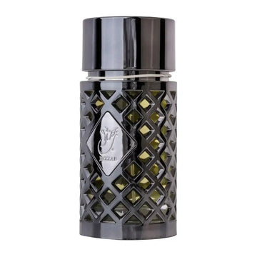Ard al Zaafaran Jazzab Silver zwarte diamantgeslepen parfumfles met metallic dop en zilveren logoplaat