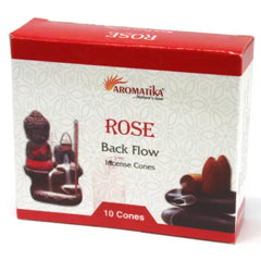 Rode en witte doos Aromatika Rose backflow incense cones met 10 konen