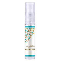 Parfum Andaleeb Lattafa in turquoise floral bottle with Arabic text, Asdaaf parfum