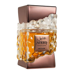 Luxueuze rosegouden glazen parfumfles met honingraatdesign, Nusuk Ateeq EDP 100 ml