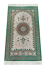Authentiek Groen Gebedskleed van Chenille – luxe & Comfortabel - Islamboekhandel.nl