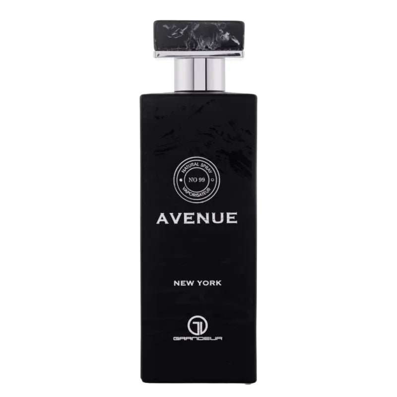 Zwart rechthoekig parfumflesje van Avenue, perfect voor arabische parfum liefhebbers
