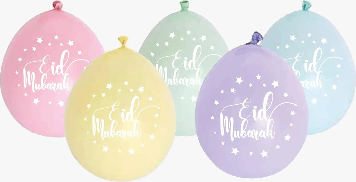 Ballonnen Eid mubarak rainbow (10st) - Islamboekhandel.nl
