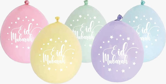 Ballonnen Eid mubarak rainbow (10st) - Islamboekhandel.nl