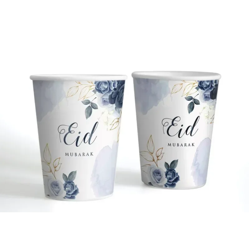 Bekers - Eid Peony Blauw (set van 6) - Islamboekhandel.nl
