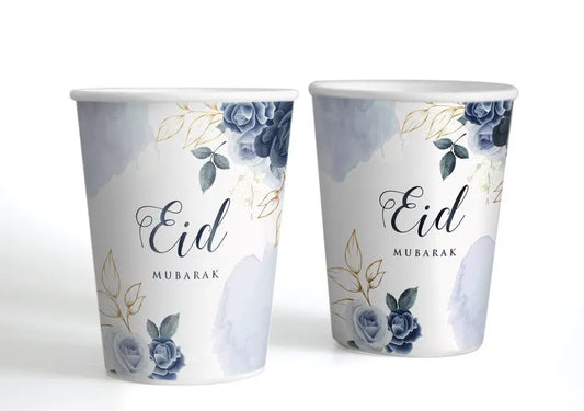 Bekers - Eid Peony Blauw (set van 6) - Islamboekhandel.nl