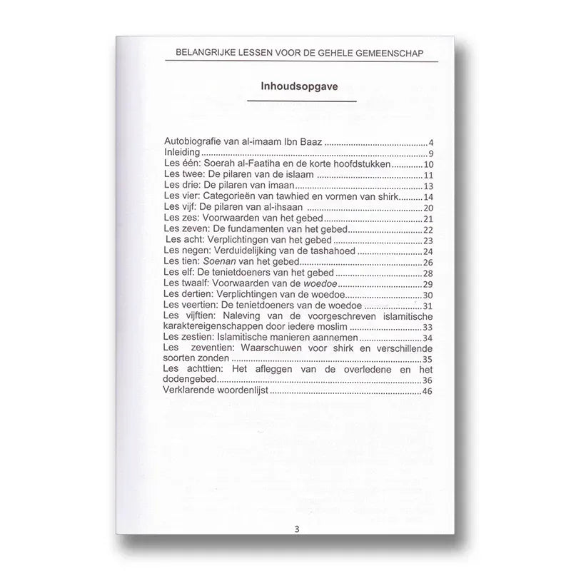 Belangrijke lessen voor de gehele gemeenschap - Islamboekhandel.nl