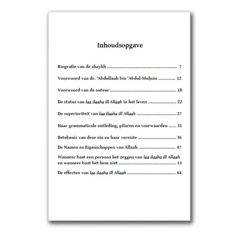 De Betekenis van Laa ilaaha ill Allaah, haar Vereisten en haar Effecten op het Individu en de Maatschappij - Islamboekhandel.nl