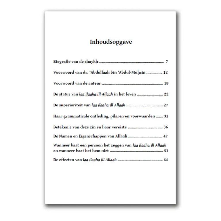De Betekenis van Laa ilaaha ill Allaah, haar Vereisten en haar Effecten op het Individu en de Maatschappij - Islamboekhandel.nl