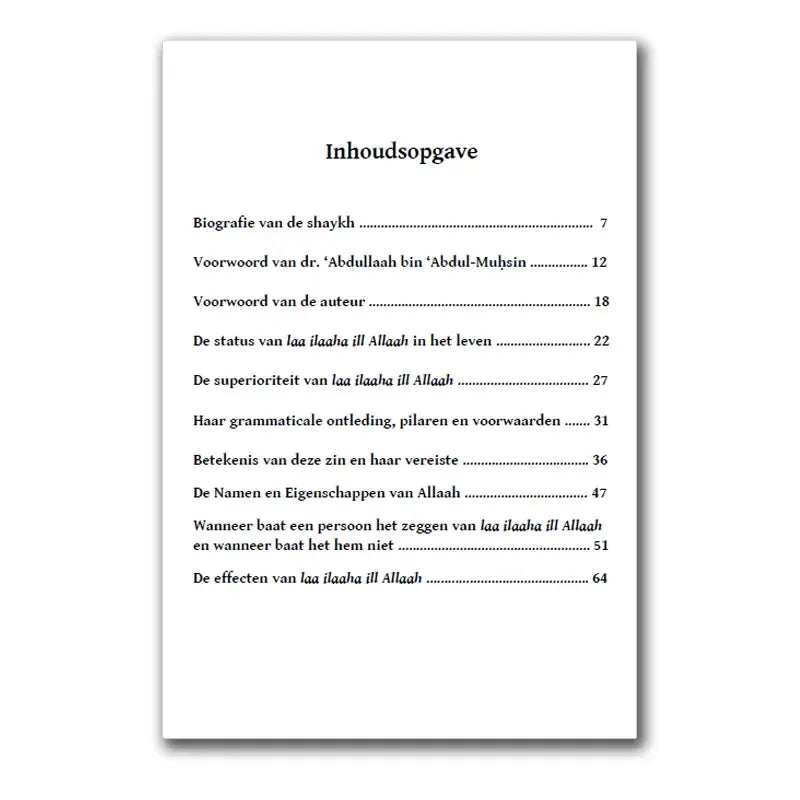 De Betekenis van Laa ilaaha ill Allaah, haar Vereisten en haar Effecten op het Individu en de Maatschappij - Islamboekhandel.nl