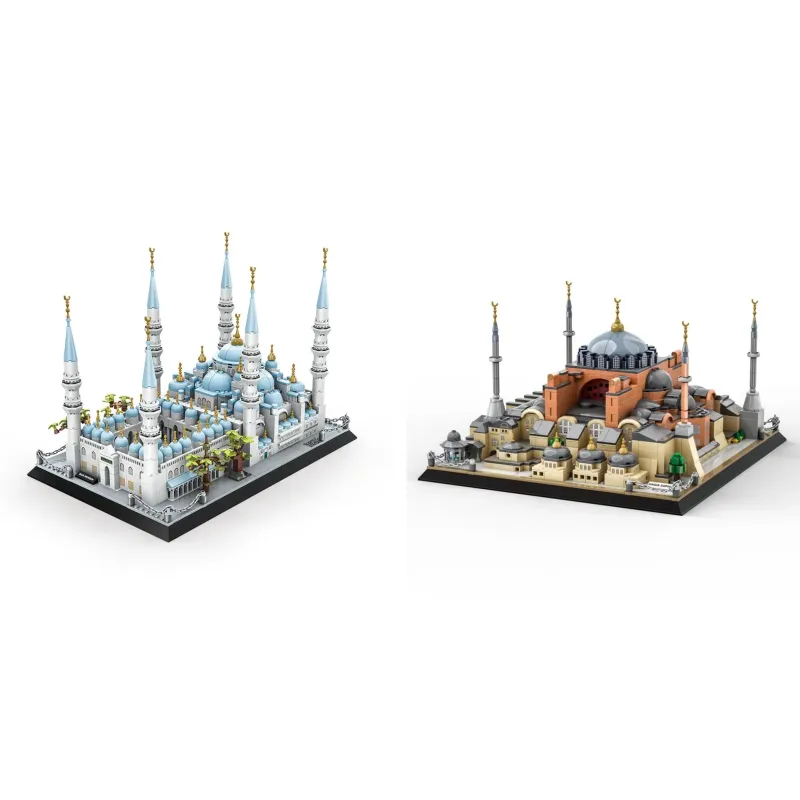 Blauwe Sultan Ahmet Moskee & Hagia Sophia Bouwstenenset Bundel