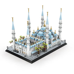 Gedetailleerd Lego-model Blauwe Moskee Istanbul, 1129 blokjes, blauw-wit met goud