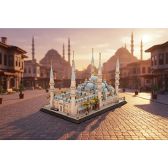 Gedetailleerd Lego-model Blauwe Moskee Istanbul, blauw-wit met goud, 1129 blokjes