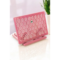 Roze plastic boekleesstandaard koranhouder met verstelbare hoek