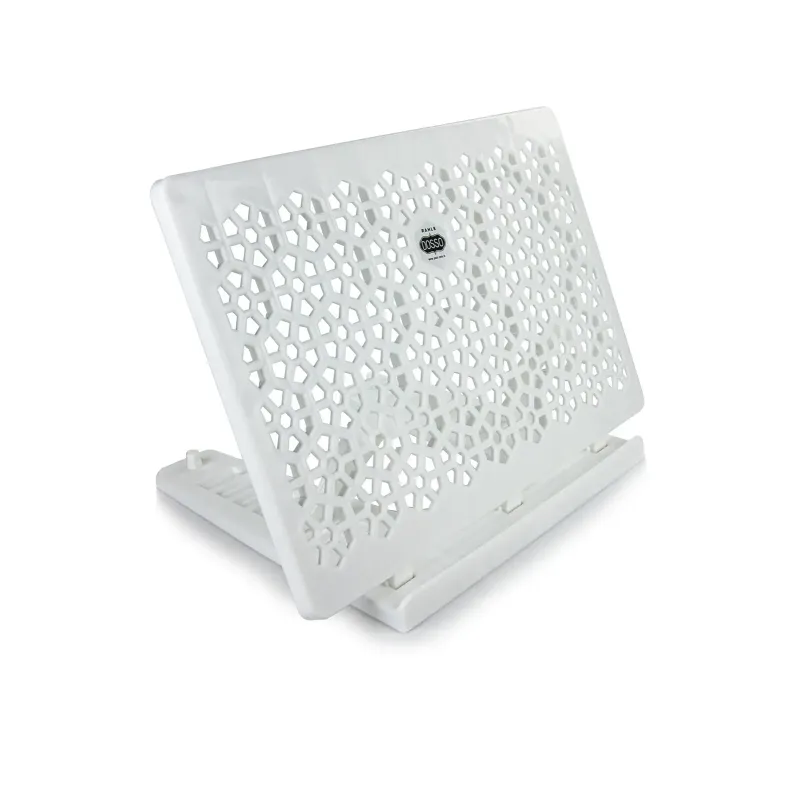 Witte Intel-laptopkoelpad met perforaties voor ventilatie, praktische boekleesstandaard koranhouder plastic