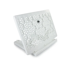 Witte Intel-laptopkoelpad met perforaties voor ventilatie, praktische boekleesstandaard koranhouder plastic