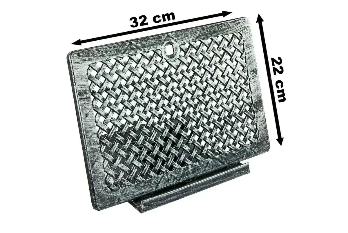 Boekleesstandaard koranhouder van plastic met rechthoekig metalen frame en verweerde zilveren afwerking 32x22 cm
