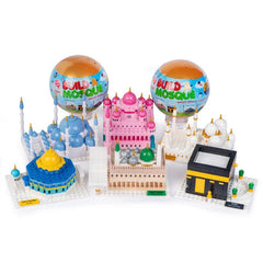 Roze plastic moskee model met gouden koepels en minaretten in bouw een moskee mini surprise ball product
