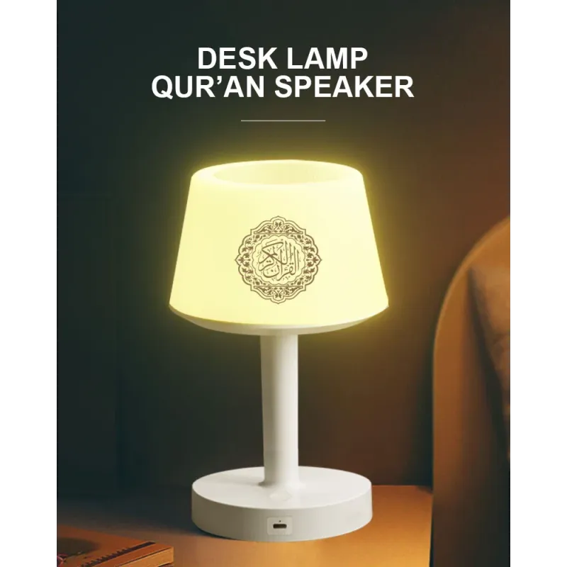 Verlichte bureaulamp azan klok met Quranistisch ontwerp voor spiritueel verlichtingsplezier