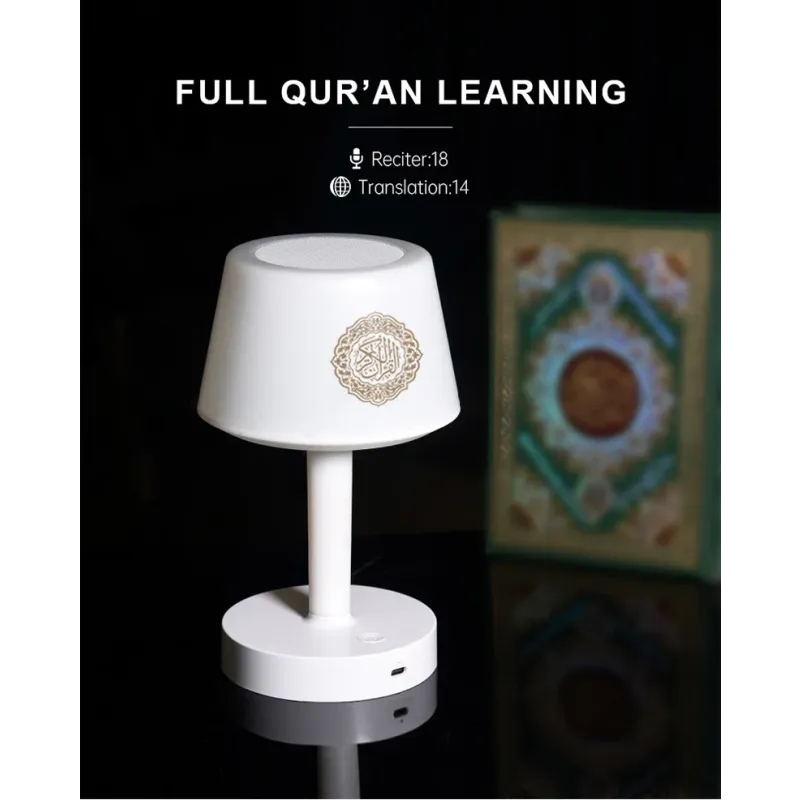 Witte Quran leerlamp voor bureaulamp azan klok met geïntegreerde azan functie