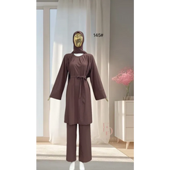 Brunne lounge set met wijde broek als bescheiden zwemkleding Burkini Smahane