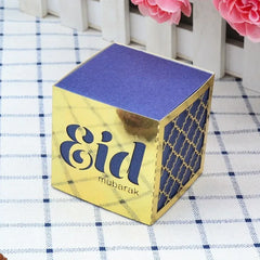 Cadeaudoosje klein Eid blauw/goud 4 stuks 3 Islamboekhandel.nl