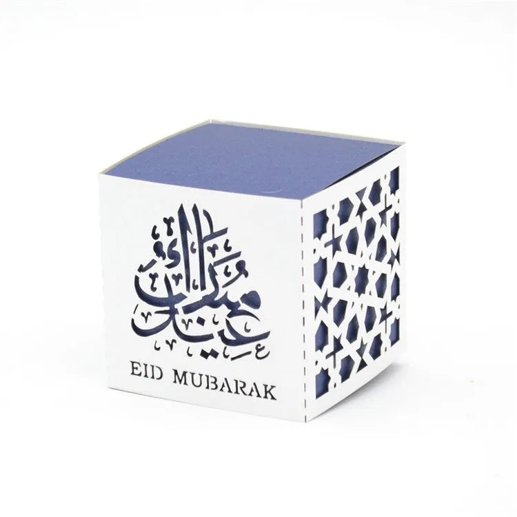 Cadeaudoosje klein Eid blauw/zilver 4 stuks 6 Islamboekhandel.nl