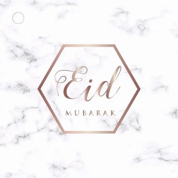 Cadeaukaartjes Eid mubarak -marmer (4 stuks) - Islamboekhandel.nl