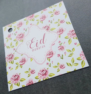 Cadeaukaartjes Eid mubarak -vintage rose (4 stuks) - Islamboekhandel.nl