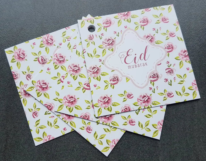 Cadeaukaartjes Eid mubarak -vintage rose (4 stuks) - Islamboekhandel.nl