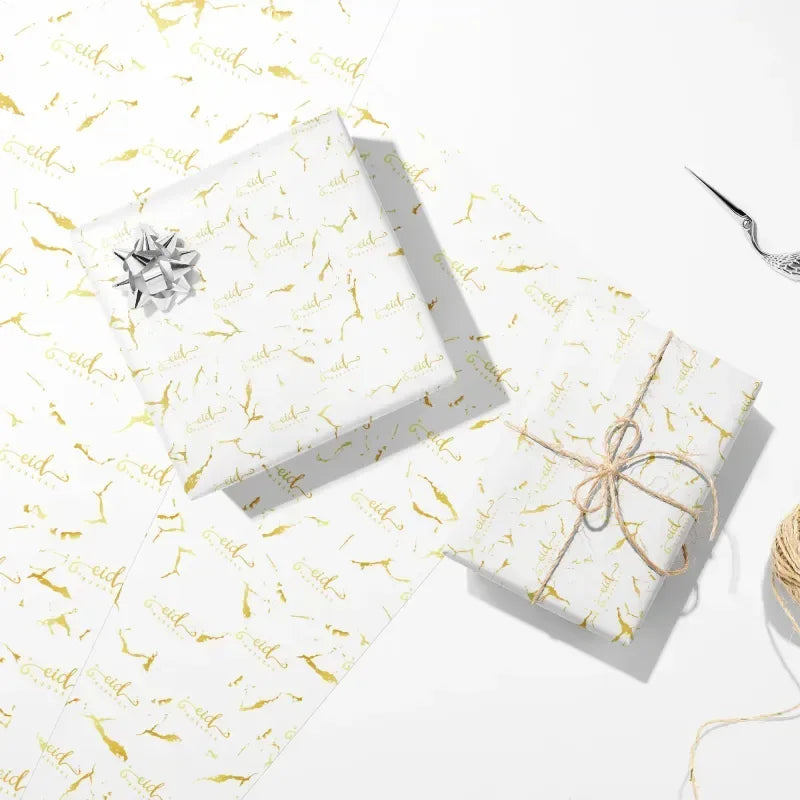 Cadeaupapier Eid met goudfolie - Islamboekhandel.nl