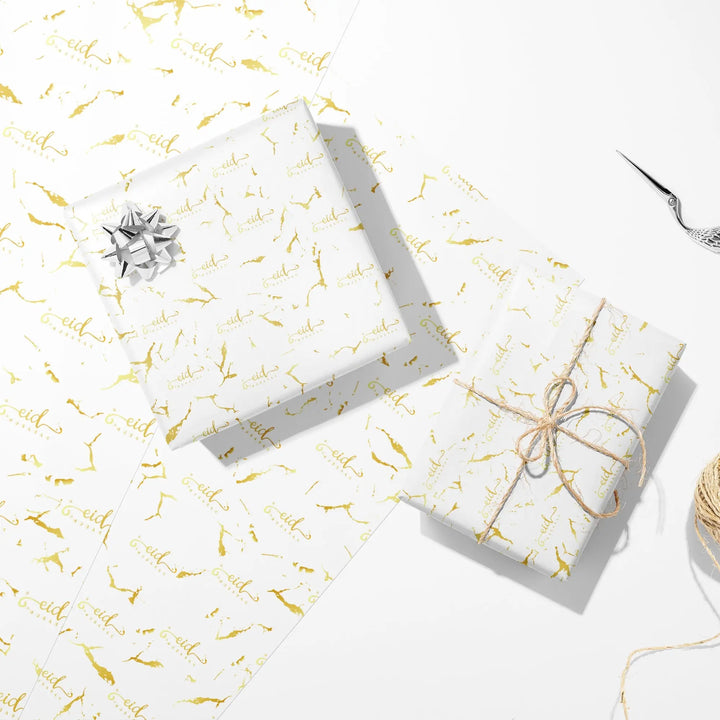 Cadeaupapier Eid met goudfolie - Islamboekhandel.nl
