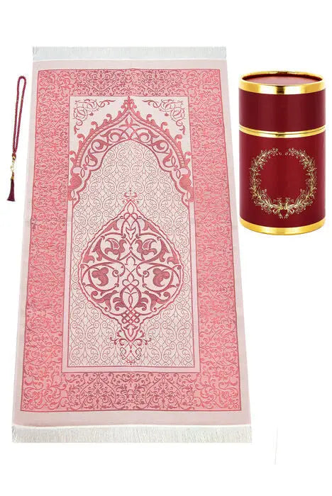 Cadeauset gebed cilinder -Bordeaux - Islamboekhandel.nl