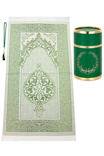 Cadeauset gebed cilinder -Donkergroen - Islamboekhandel.nl