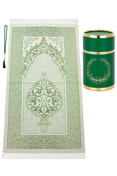 Cadeauset gebed cilinder -Donkergroen - Islamboekhandel.nl