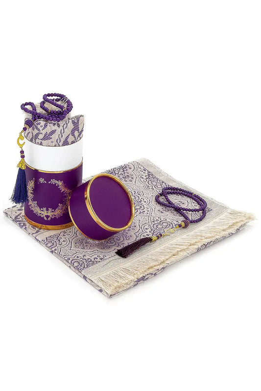 Cadeauset gebed cilinder -paars - Islamboekhandel.nl