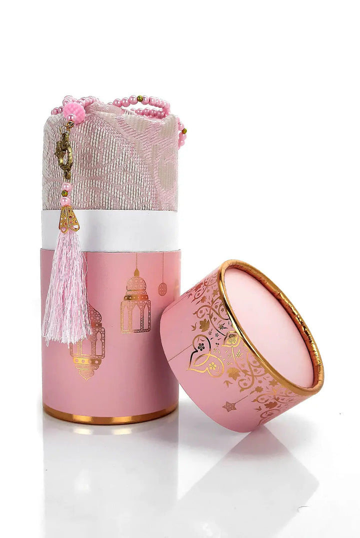 Cadeauset gebed cilinder -roze - Islamboekhandel.nl
