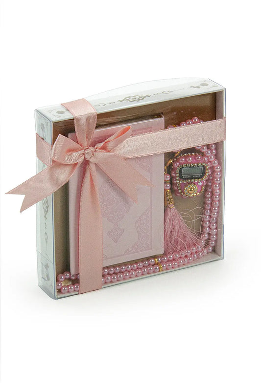 Cadeauset klein met koran/tasbih -Roze - Islamboekhandel.nl