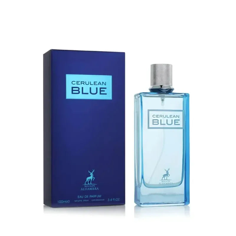 Cerulean Blue parfum en verpakking met hert-logo van Hambra EDP