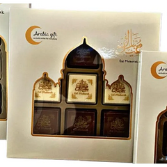 Eid Mubarak chocolade bonbons met Eid Mubarak print in cadeauverpakking