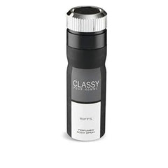 Zwart en zilveren mannen parfum body spray Classy Pour Homme Riiffs deodorant