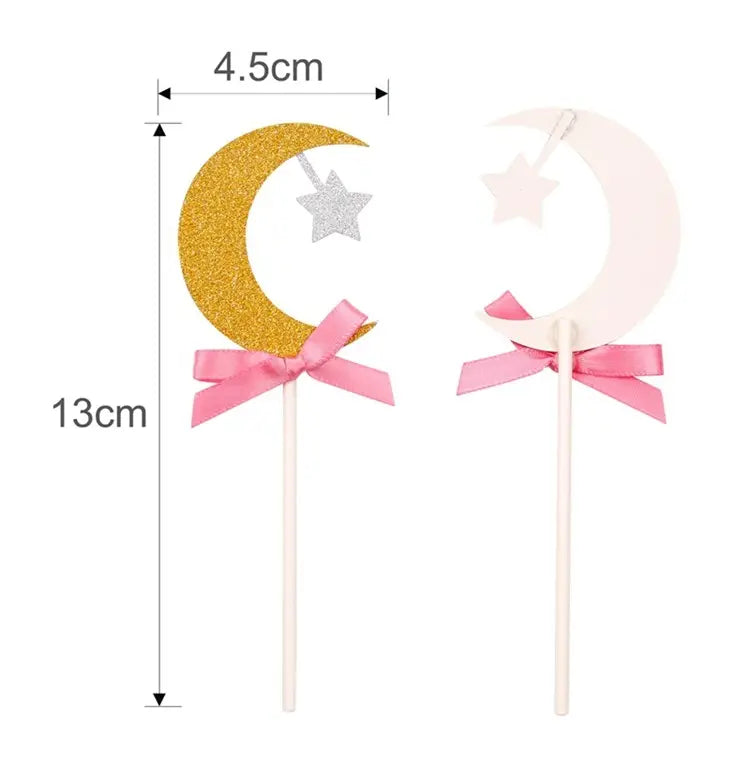 Cupcake topper maan -mint (6 stuks) - Islamboekhandel.nl