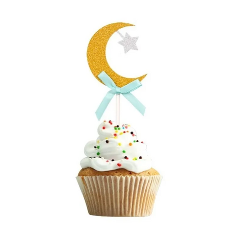 Cupcake topper maan -mint Islamboekhandel.nl