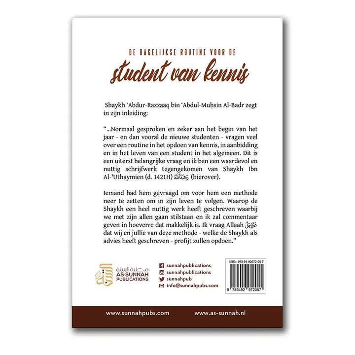 Dagelijkse routine voor de student van kennis - Islamboekhandel.nl
