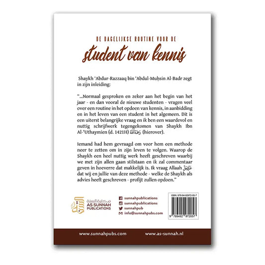 Dagelijkse routine voor de student van kennis - Islamboekhandel.nl
