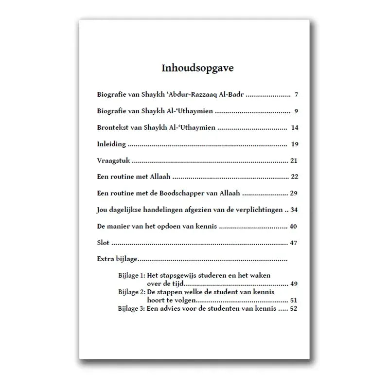 Dagelijkse routine voor de student van kennis - Islamboekhandel.nl