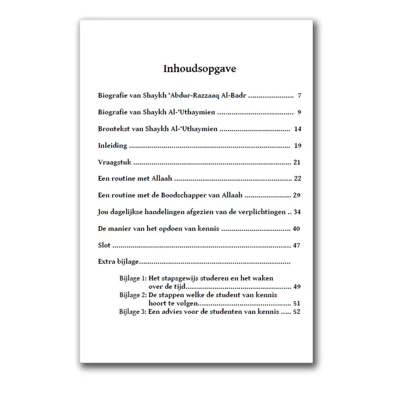 Dagelijkse routine voor de student van kennis - Islamboekhandel.nl